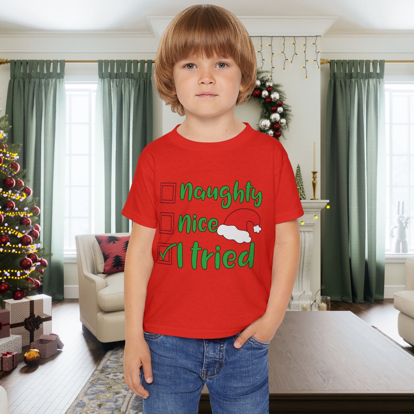 Naughty Nice I Tried Heavy Cotton™ Toddler T-shirt