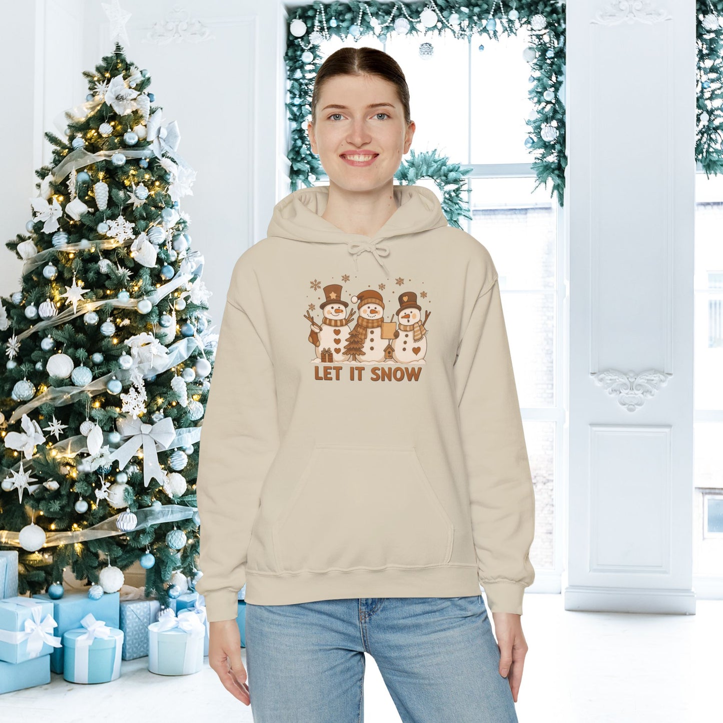 Let It Snow (Snowmen Trio) Adult Heavy Blend™ Hoodie