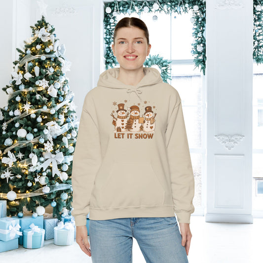 ""Let It Snow (Snowmen Trio) Adult Heavy Blend™ Hooded Sweatshirt