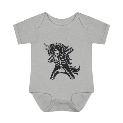 Dabbing Unicorn Skeleton Infant Baby Rib Bodysuit