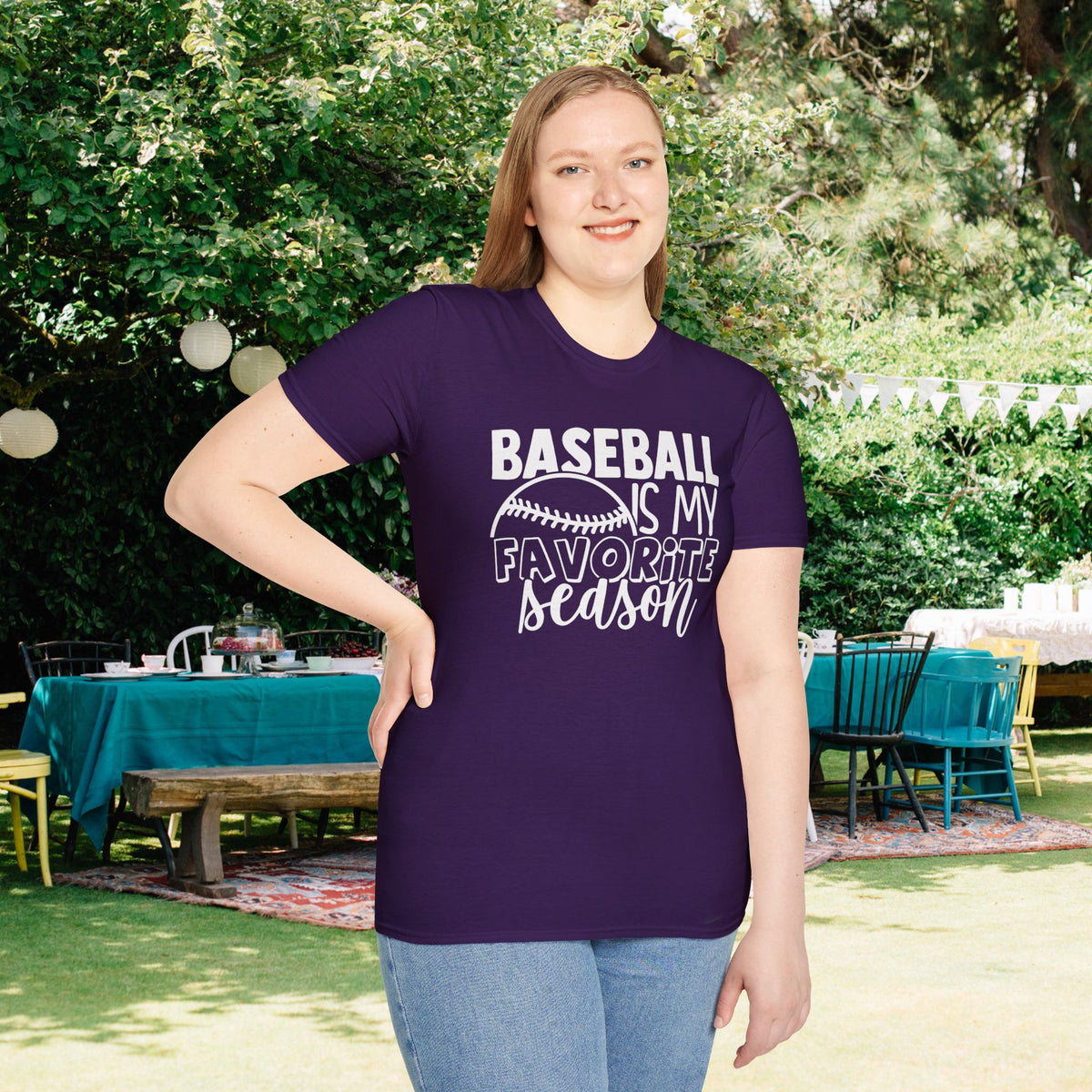 Baseball Is My Favorite Season Adult T-shirt