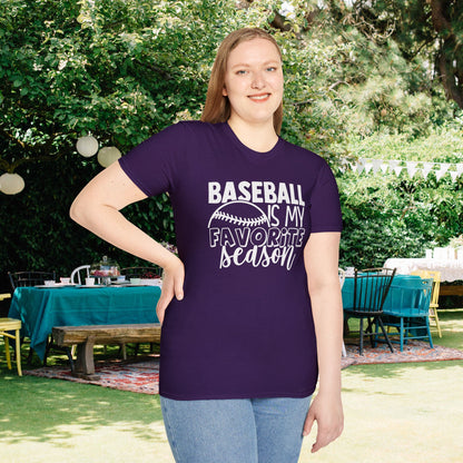 Baseball Is My Favorite Season Adult T-shirt