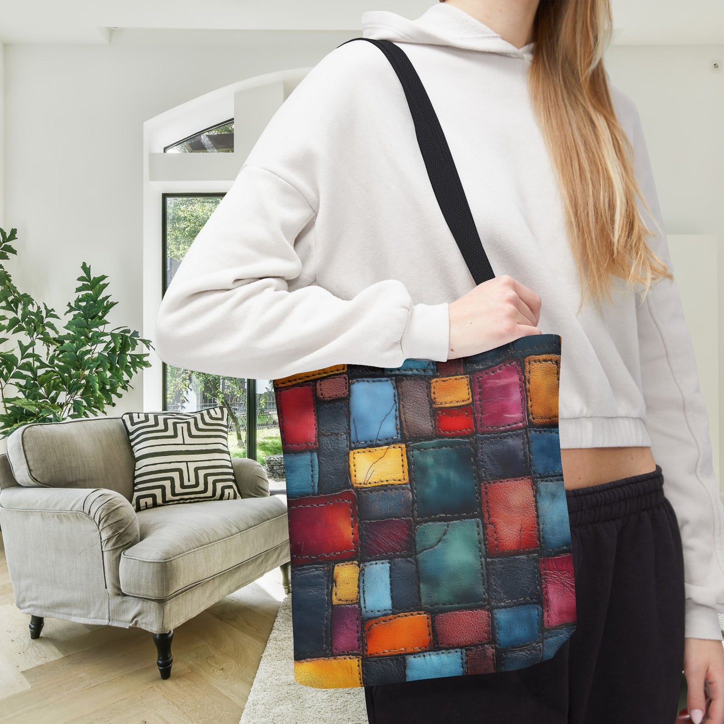 Colorblock Craze Canvas Tote Bag