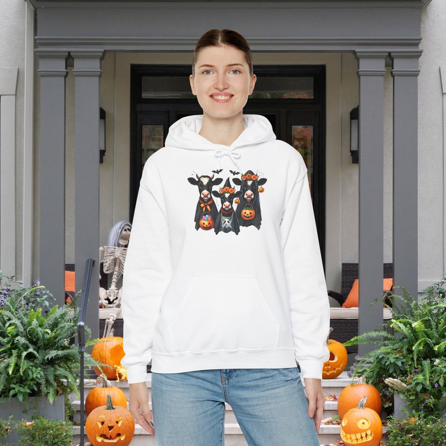 Trick or Treating Cows Heavy Blend™ Hooded Sweatshirt