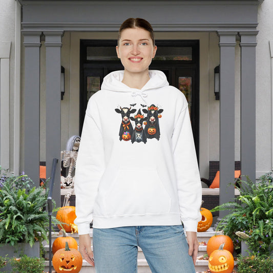 Trick or Treating Cows Heavy Blend™ Hooded Sweatshirt