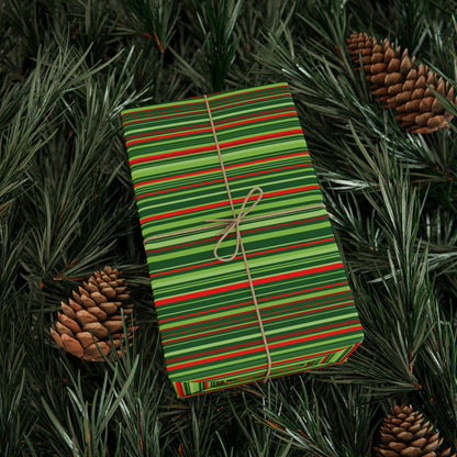 Christmas Cheer Stripes Wrapping Paper