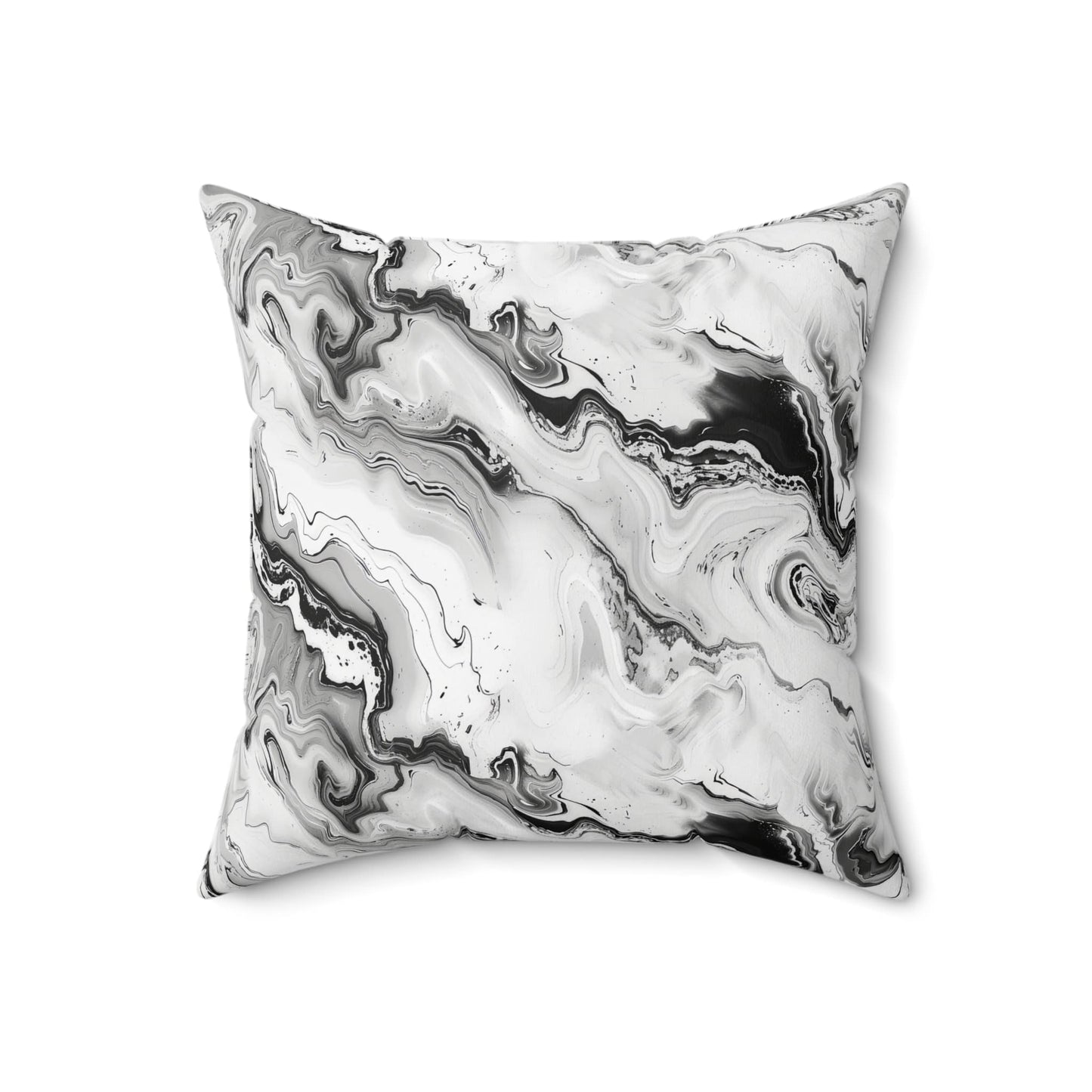 Frost Veil Marble Throw Pillow