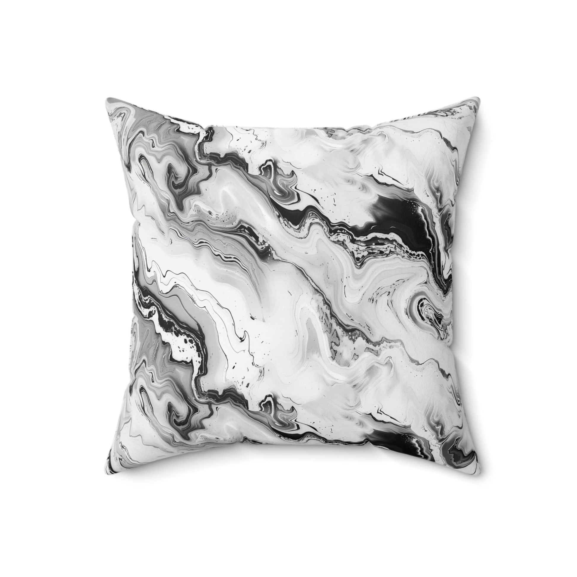 Frost Veil Marble Throw Pillow