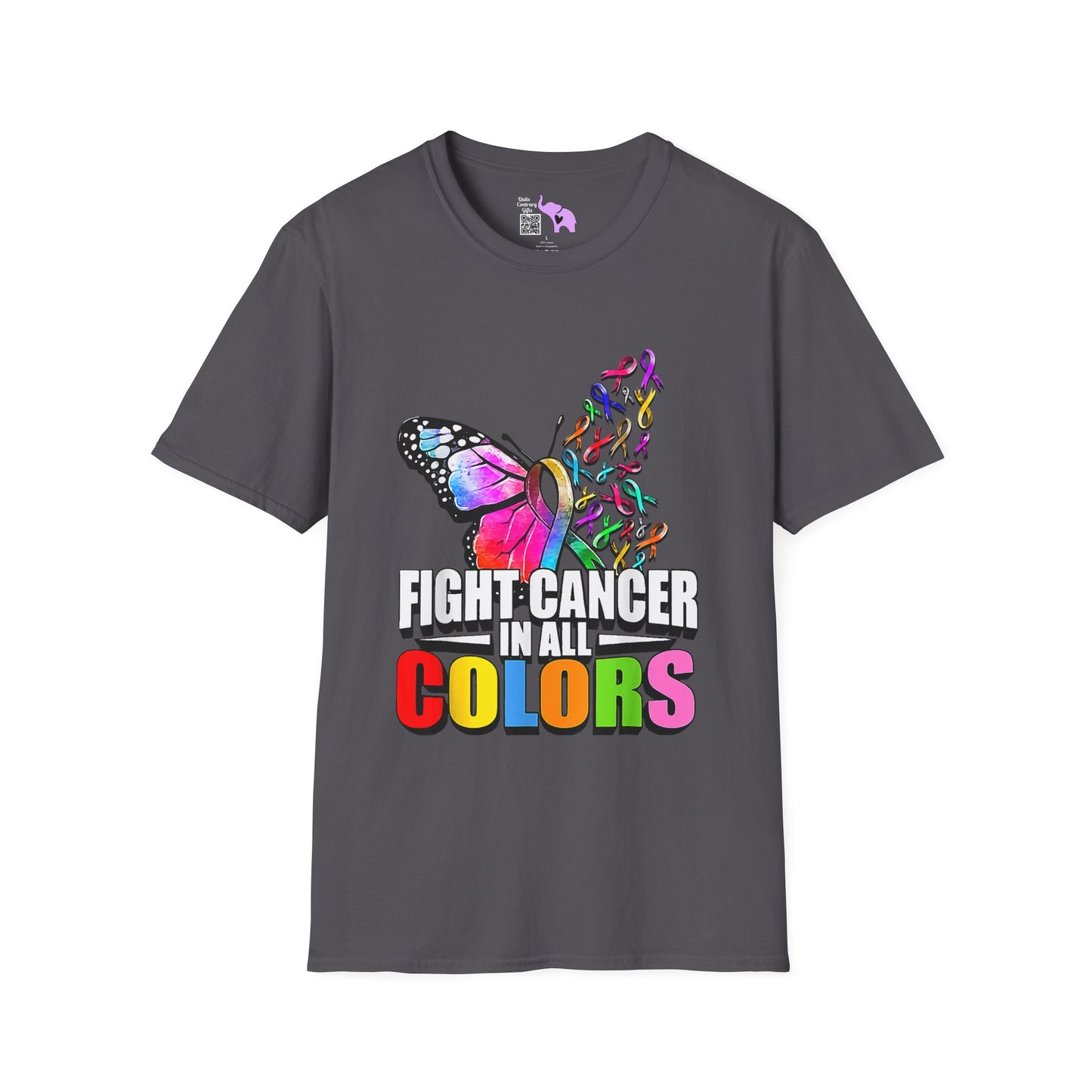 Butterfly Fight Cancer in All Colors 10 Adult T-shirt