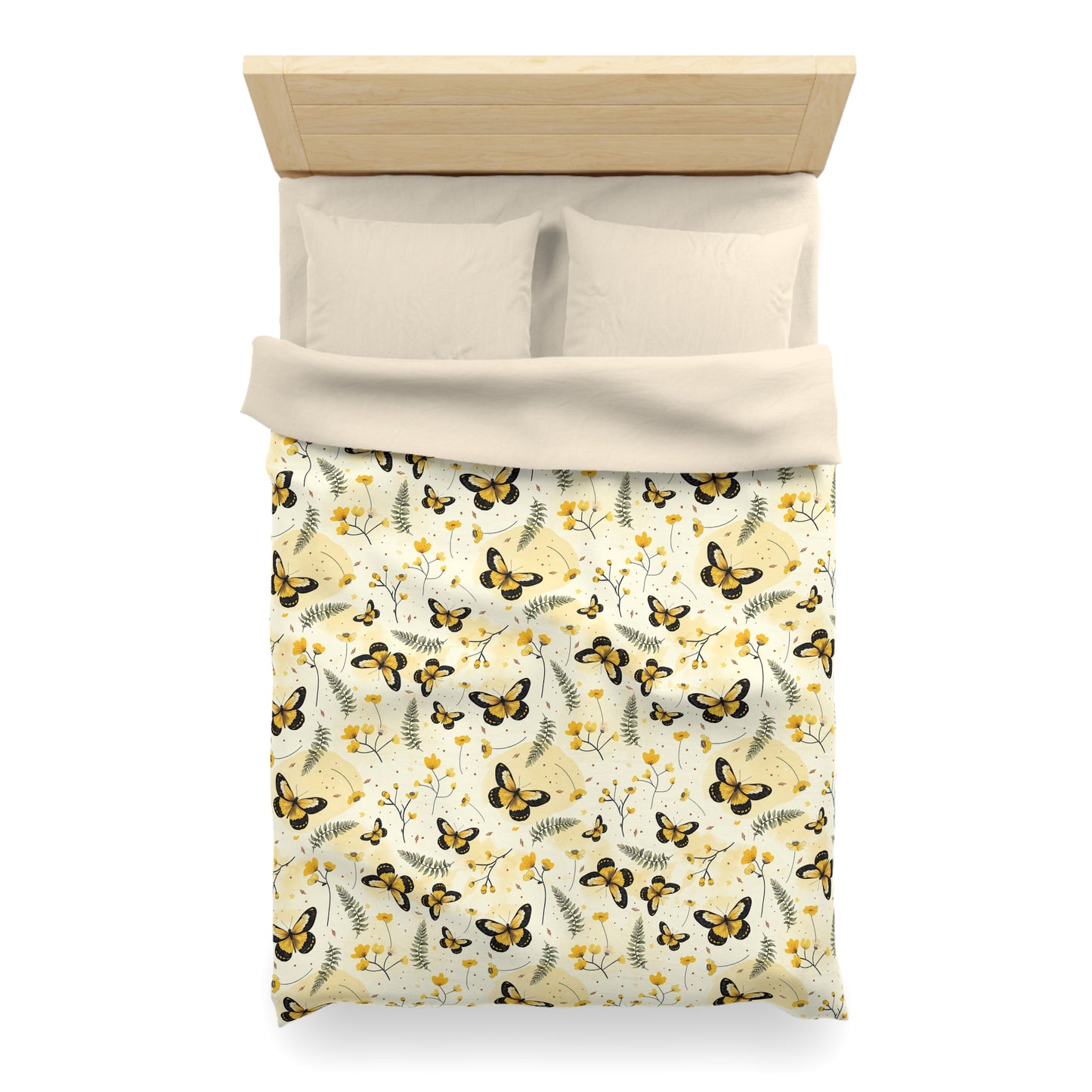 Sunlit Butterfly Bloom Microfiber Duvet Cover
