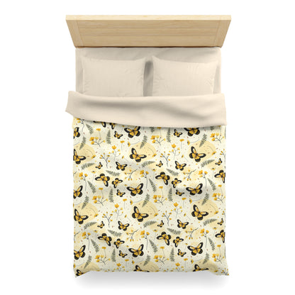 Sunlit Butterfly Bloom Microfiber Duvet Cover