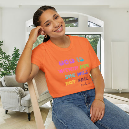 God Is Within Her She Will Not Fail Psalm 46:5 Adult T-shirt