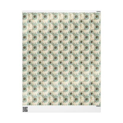 Rustic Teal Daisy Wrapping Paper