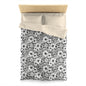Black & White Forget-Me-Nots Microfiber Duvet Cover