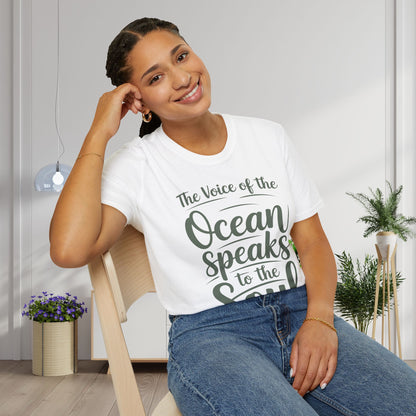 The Voice of the Ocean Speaks to the Soul Adult T-shirt