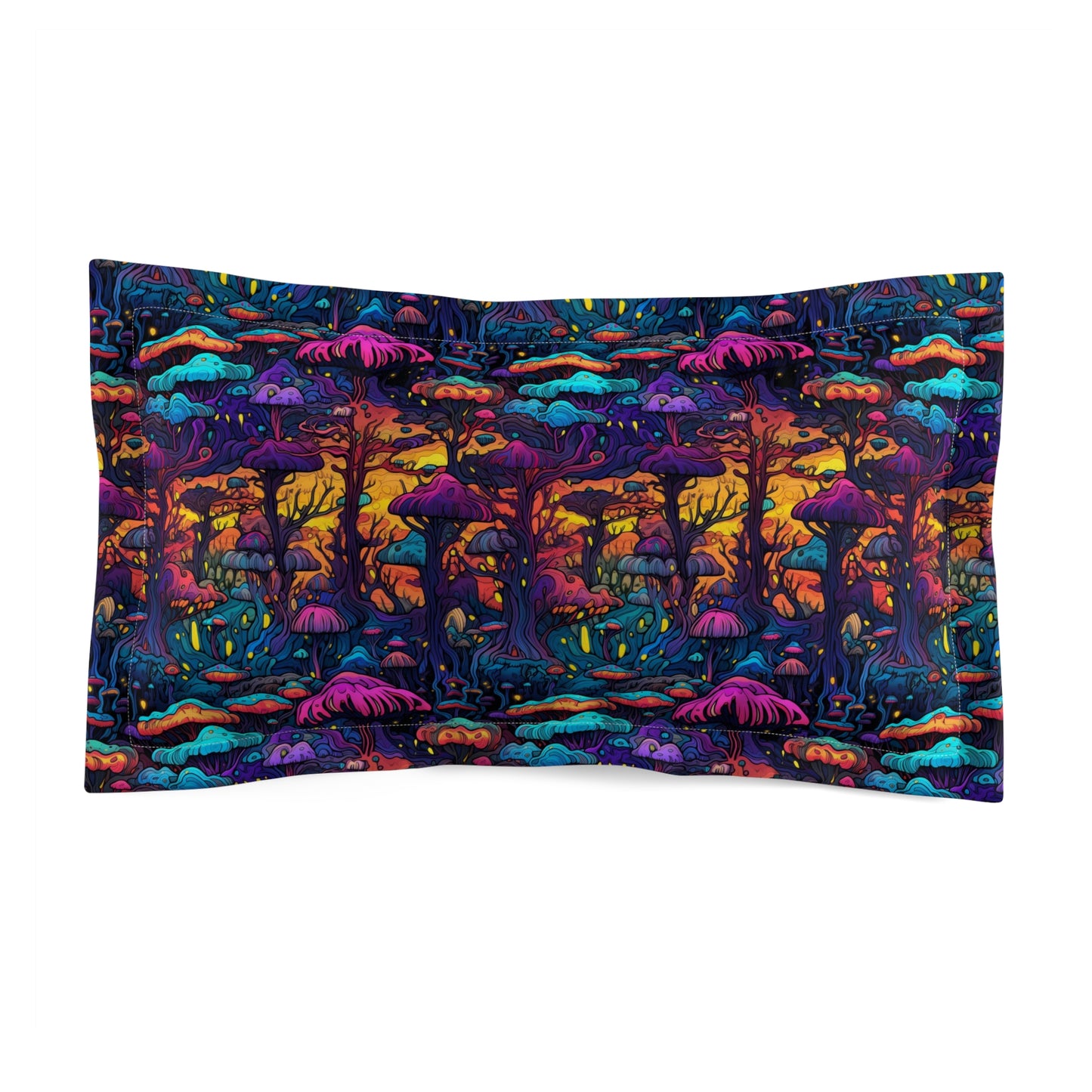 Psychedelic Spore Forest Microfiber Pillow Sham