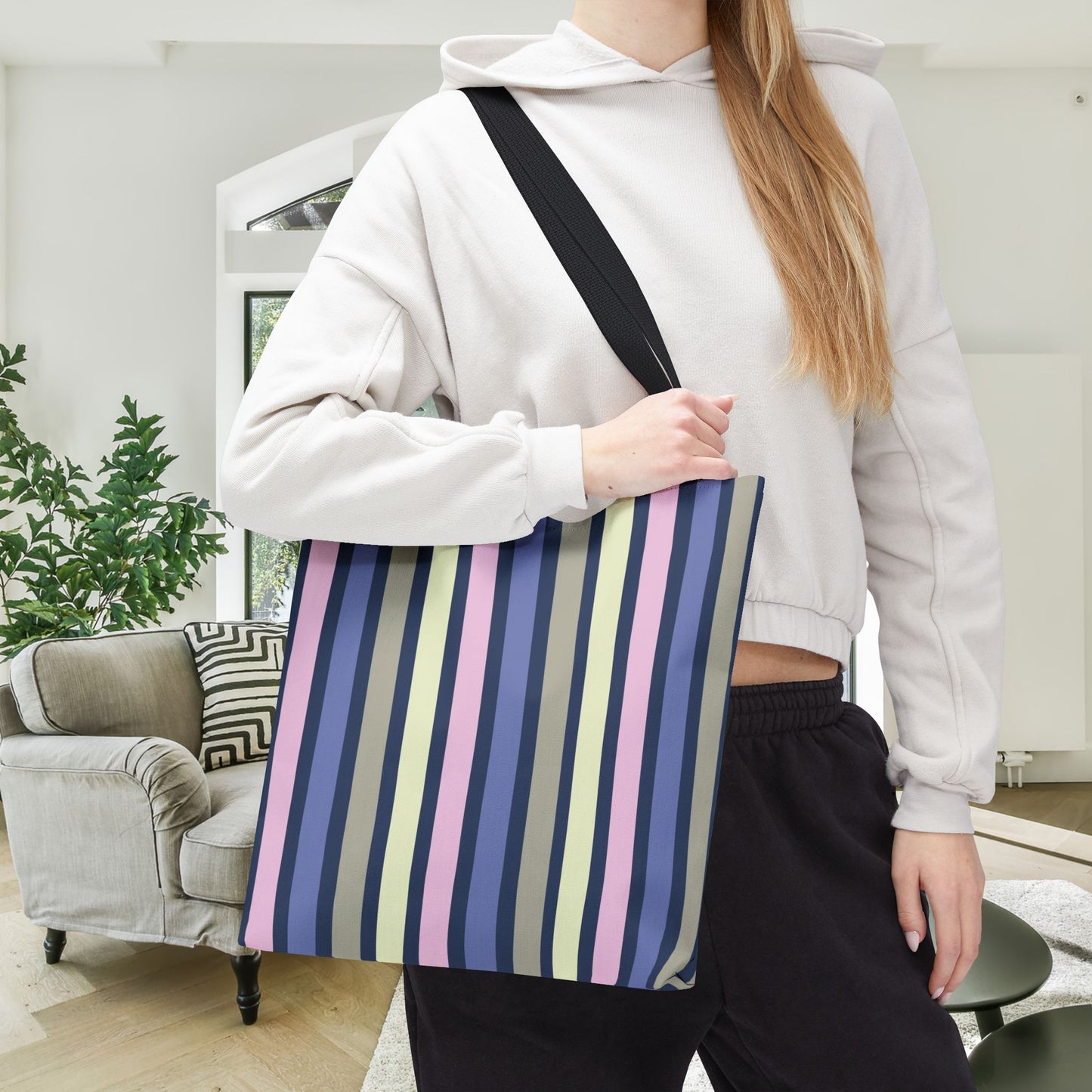 Earthy Stripes Canvas Tote Bag