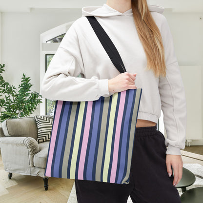 Earthy Stripes Canvas Tote Bag