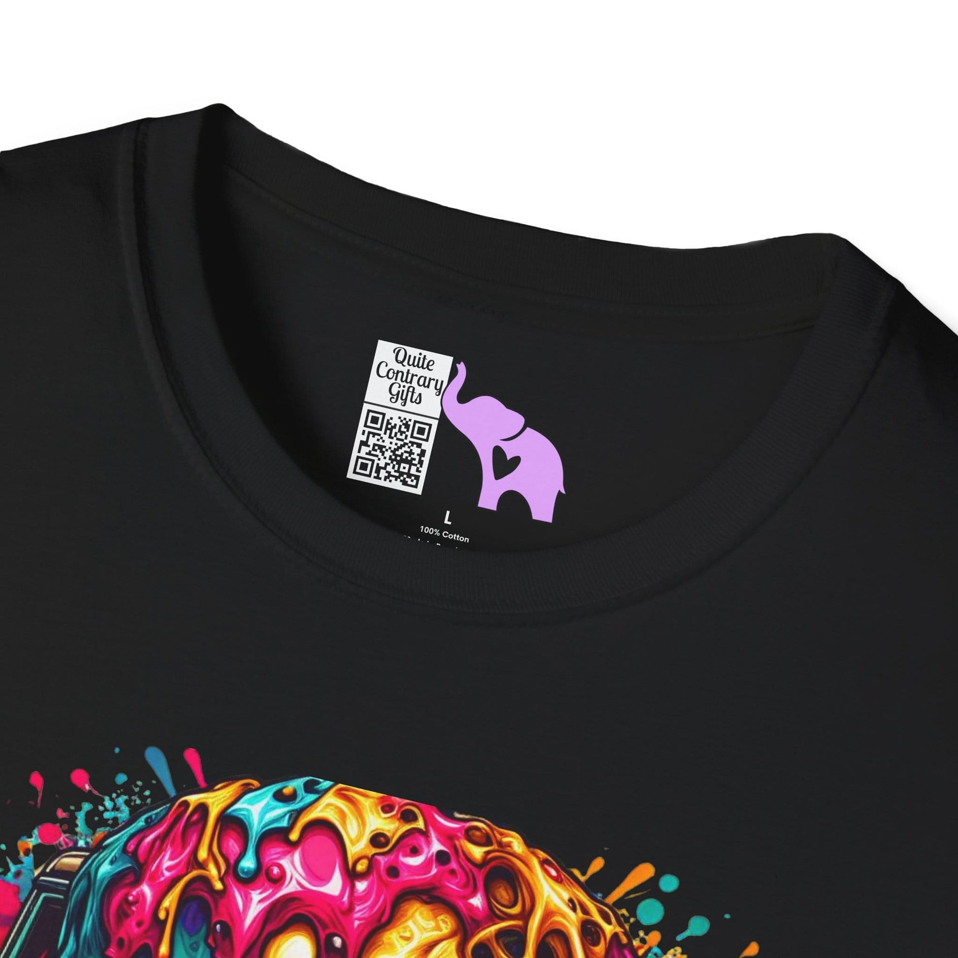 Colorful Skull & Car Adult T-shirt