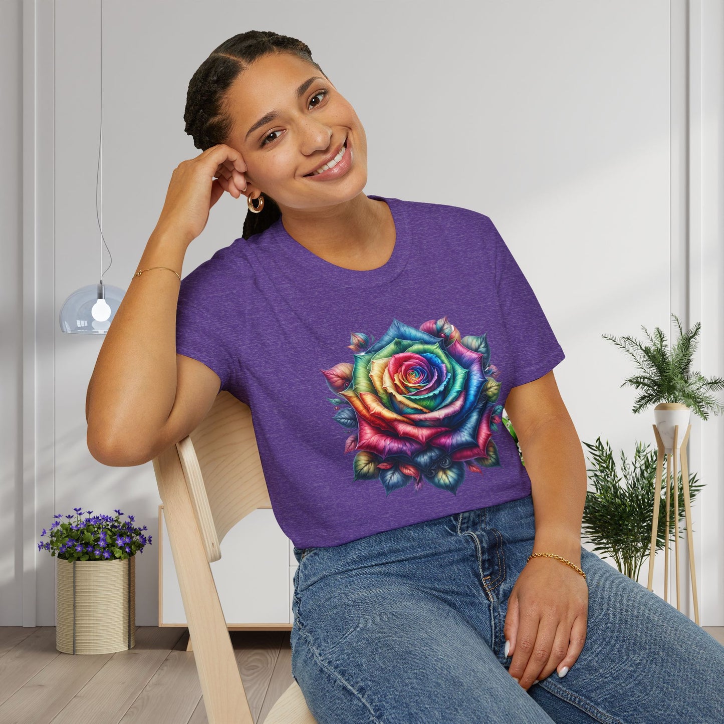 Colorful Rose Adult T-shirt