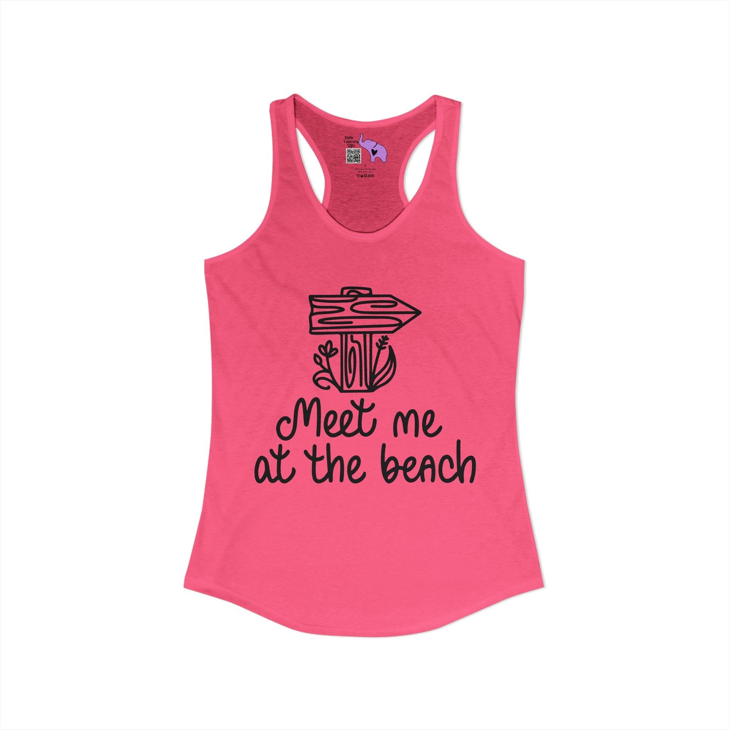 Meet Me At The Beach Women's Ideal Racerback Tank