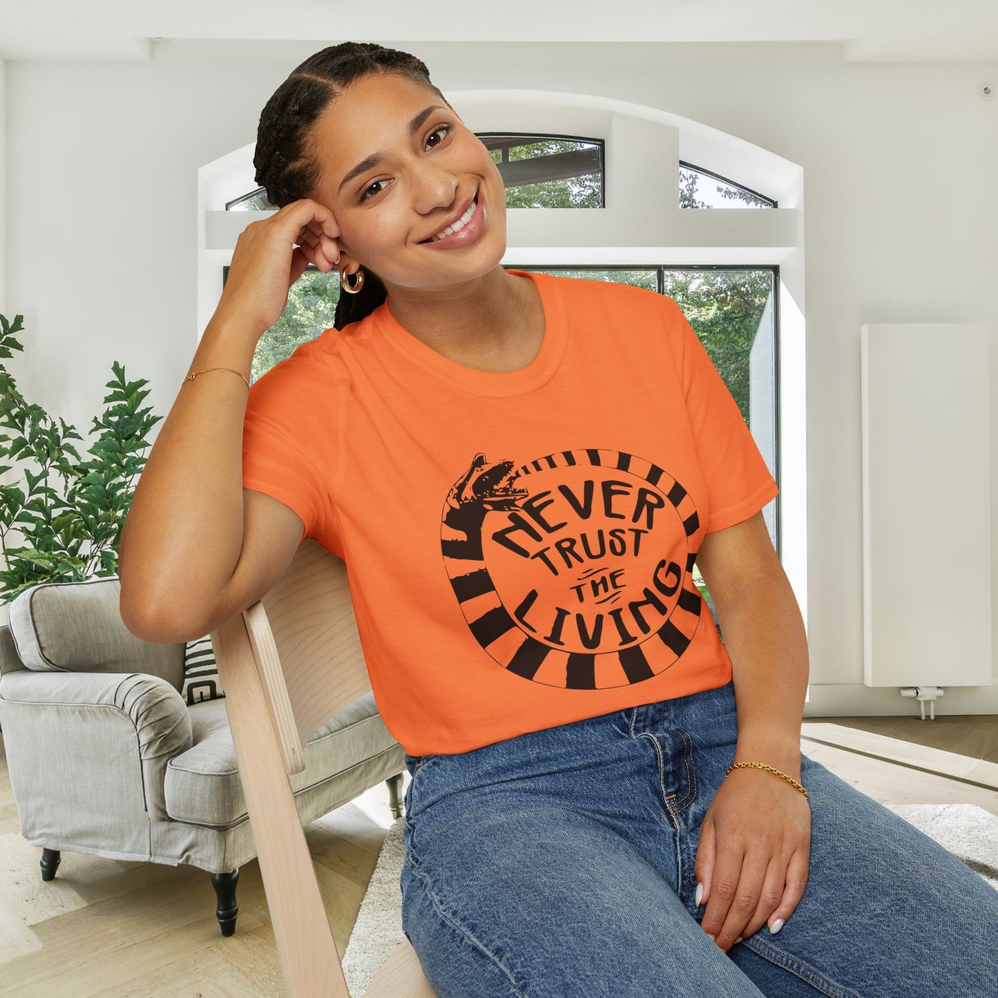 Never Trust The Living Beetlejuice Adult T-shirt