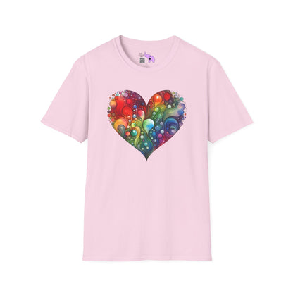 Color Burst Heart Adult T-shirt