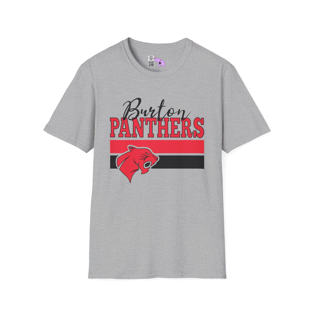 Burton Panthers w/Mascot & Stripes Adult T-shirt