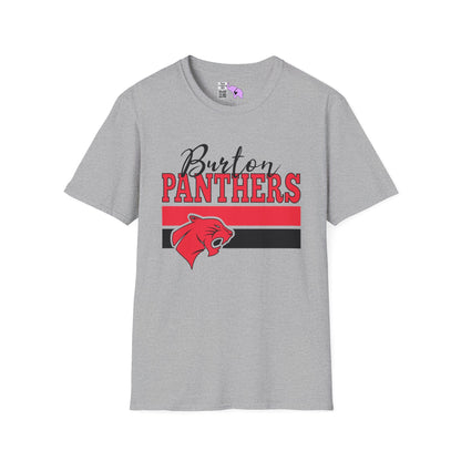 Burton Panthers w/Mascot & Stripes Adult T-shirt