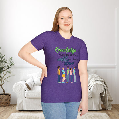 Knowledge Makes A Man Unfit to be a Slave Adult T-shirt