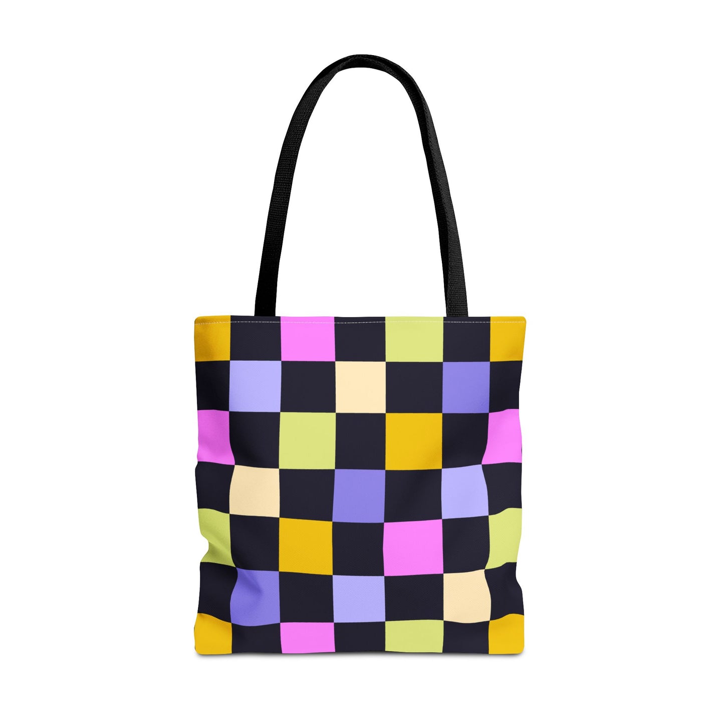Joyful Checkerboard Canvas Tote Bag