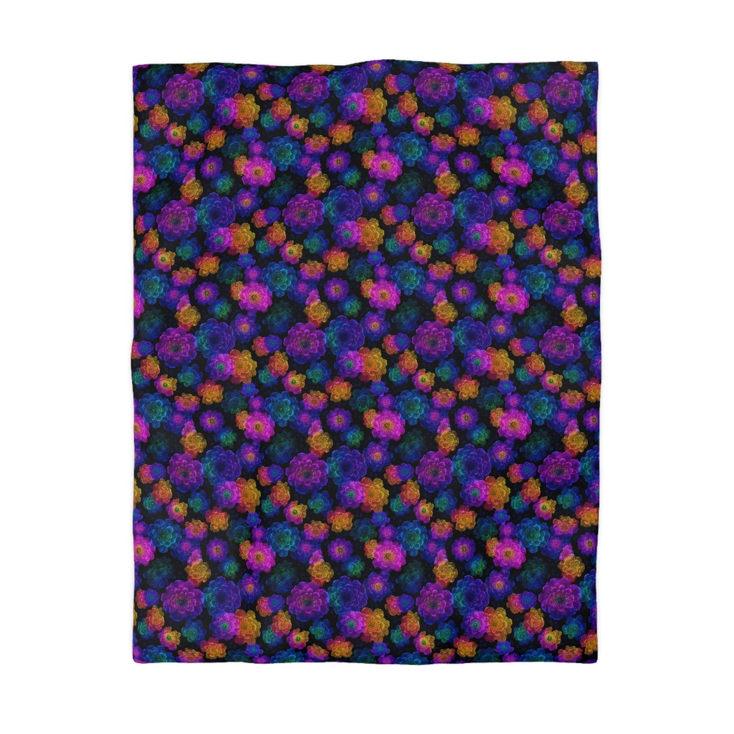 Luminous Carnations Microfiber Duvet Cover