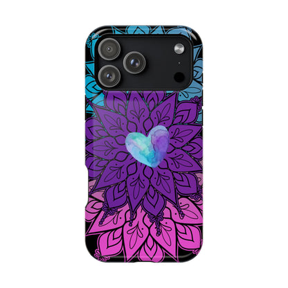 Colorful Mandala w/Heart MagSafe® Compatible Tough Case for iPhone