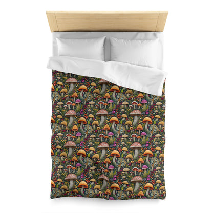Whimsical Woodland Mushrooms Microfiber Duvet Cover