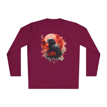 Creepy Raven with Full Moon Adult Long Sleeve Tee
