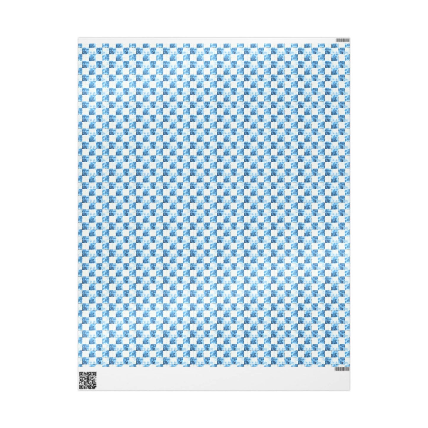Cozy Blue Checkered Wrapping Paper
