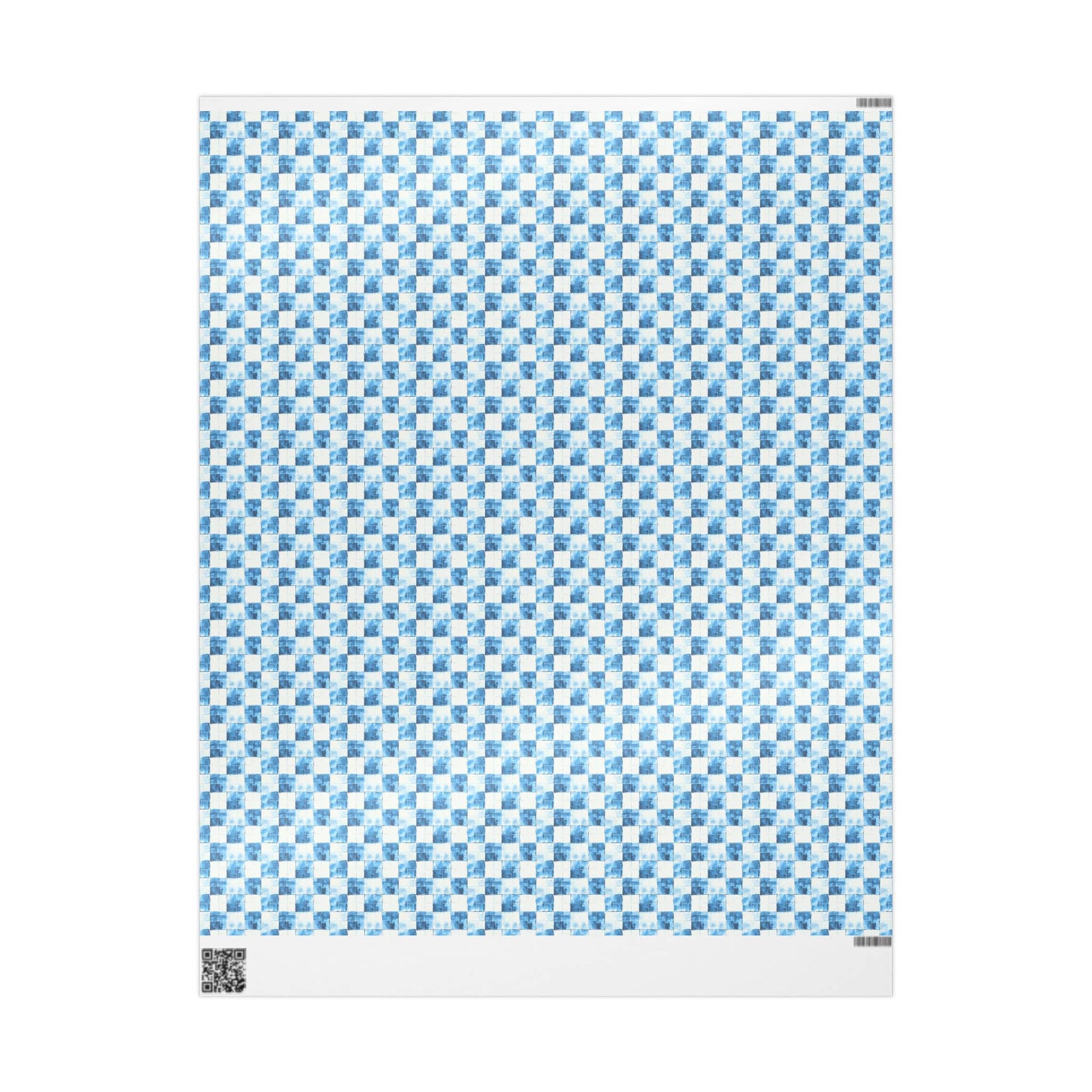 Cozy Blue Checkered Wrapping Paper