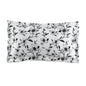 Black & White Five Petal Floral Microfiber Pillow Sham