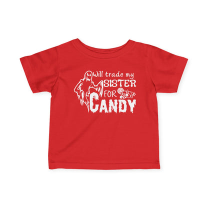 Will Trade My Sister for Candy (Ghost) Infant Soft T-Shirt