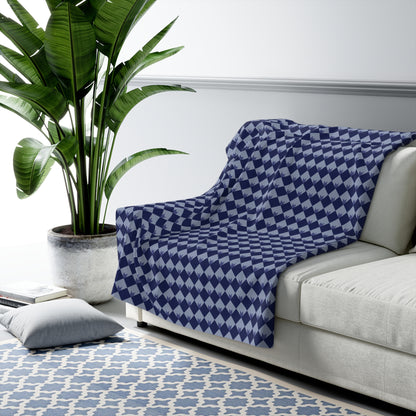 Diamond Bloom-Navy & Periwinkle Basic Bedding Set