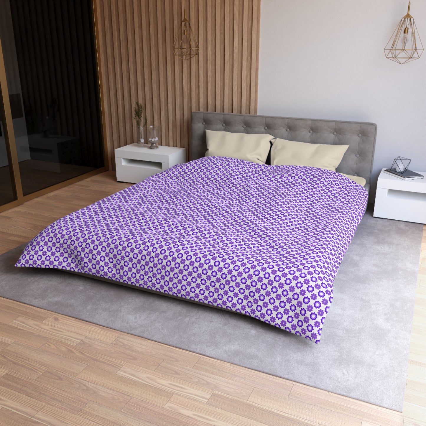 Purple Prism Garden Microfiber Duvet Cover
