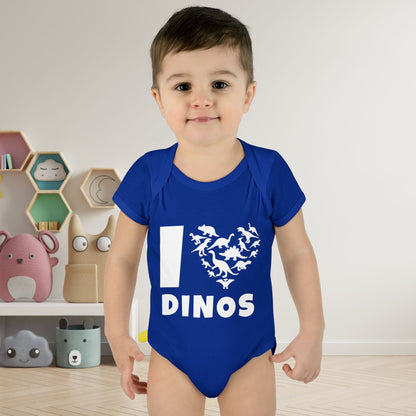 I Love Dinos (Dino Heart) Infant Baby Rib Bodysuit