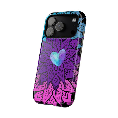 Colorful Mandala w/Heart MagSafe® Compatible Tough Case for iPhone