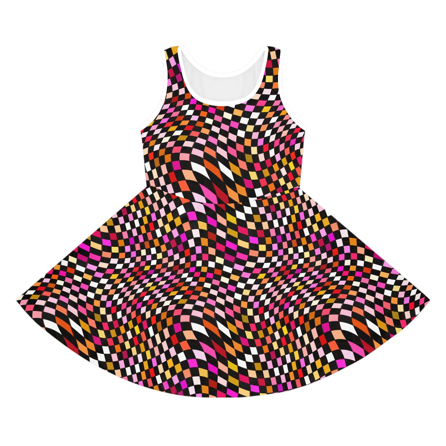 Warped Red Checkered Girls Sundress