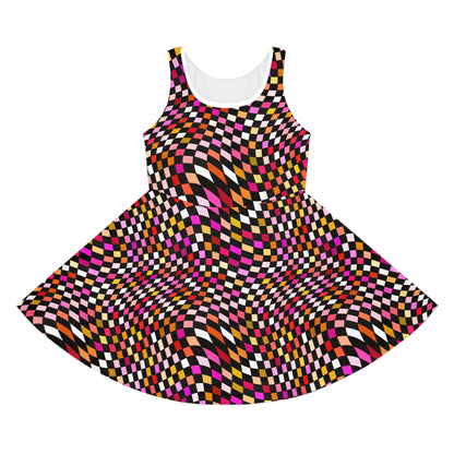 Warped Red Checkered Girls Sundress
