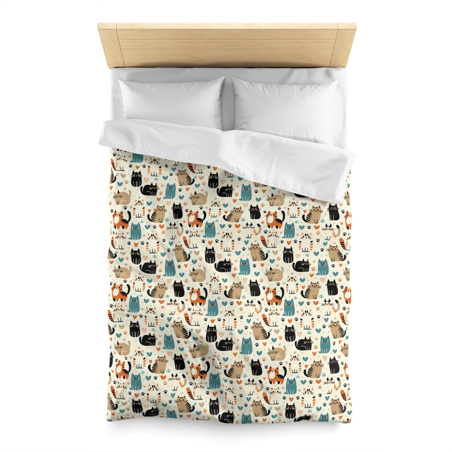 Whiskered Wonders Microfiber Duvet Cover