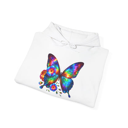 Floral Butterfly Heavy Blend™ Hooded Sweatshirt