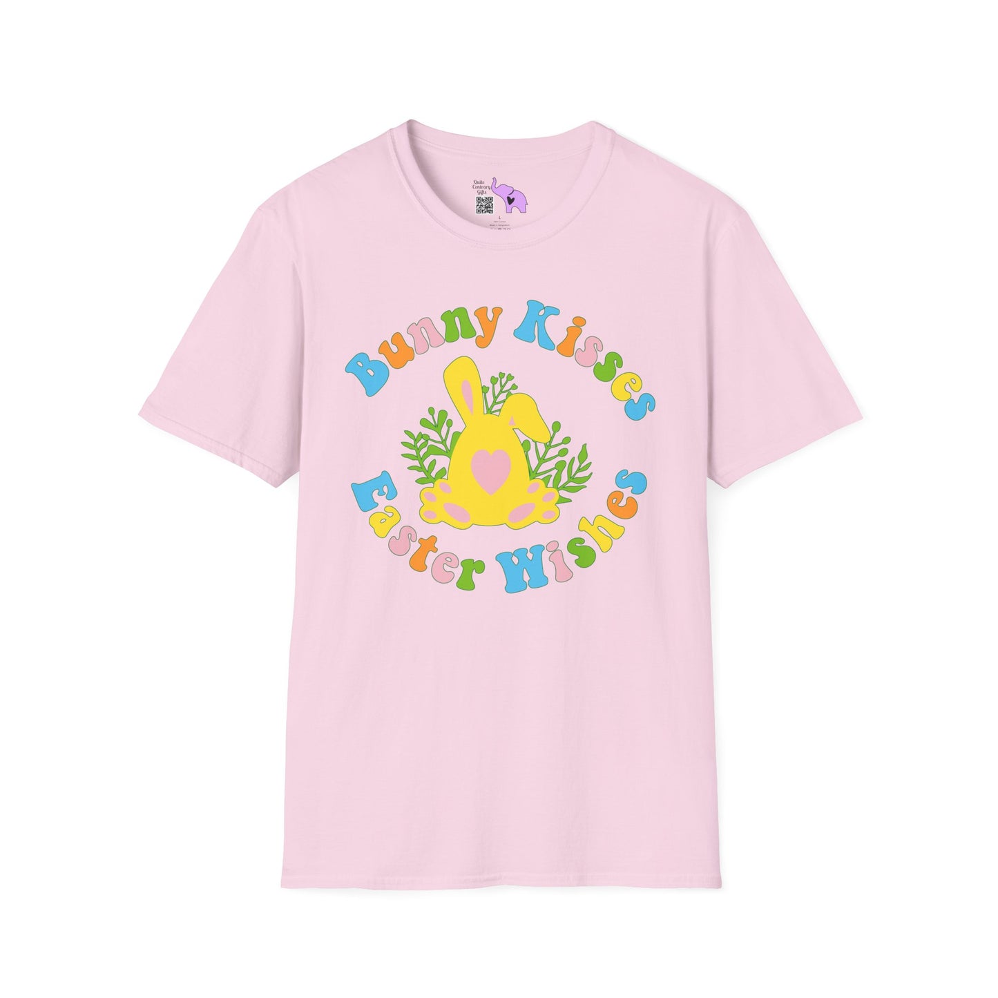 Bunny Kisses Easter Wishes Adult T-shirt