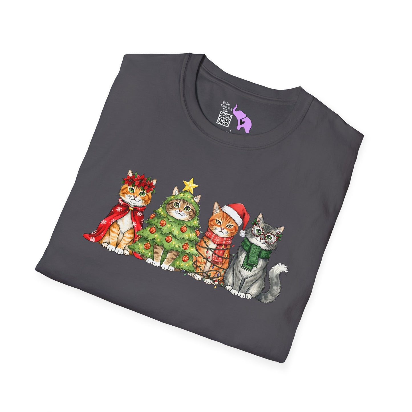 Purrfectly Festive Adult T-shirt