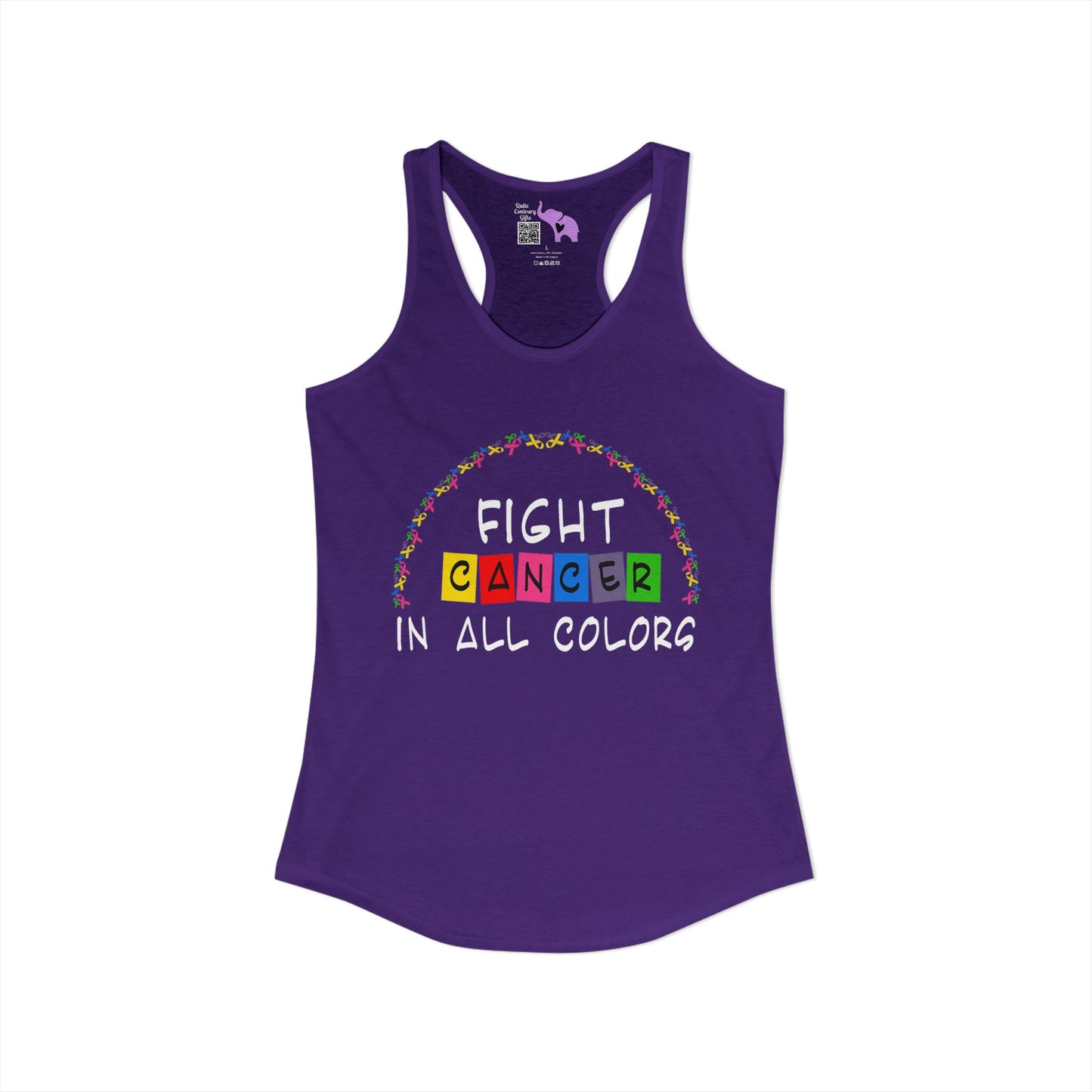 Fight Cancer In All Colors 11 Women's Ideal Racerback Tank